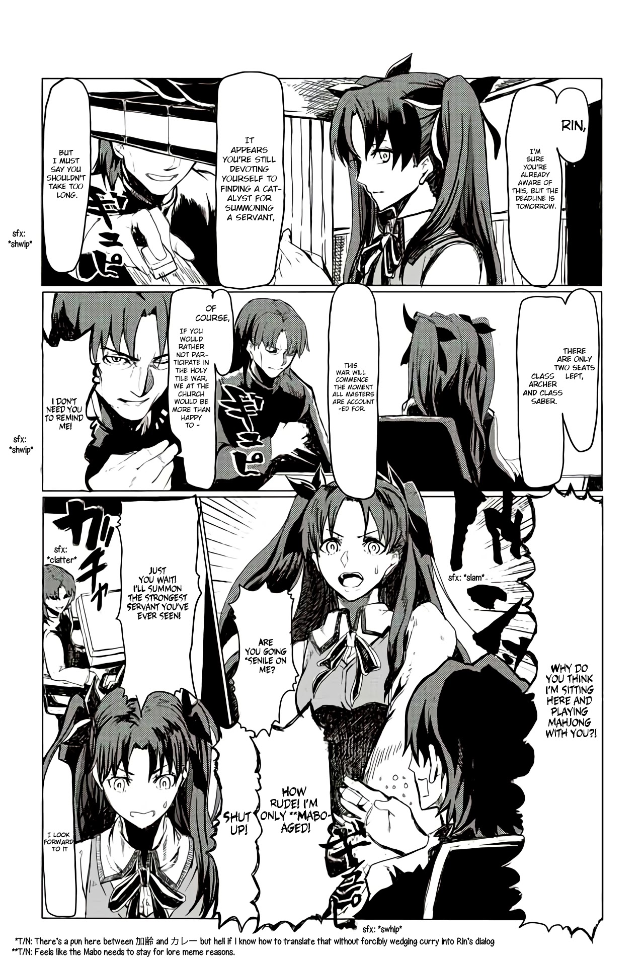 Fate/Mahjong Night - Seihai Sensou Chapter 4 page 1 - Chapter 4: Turn 4