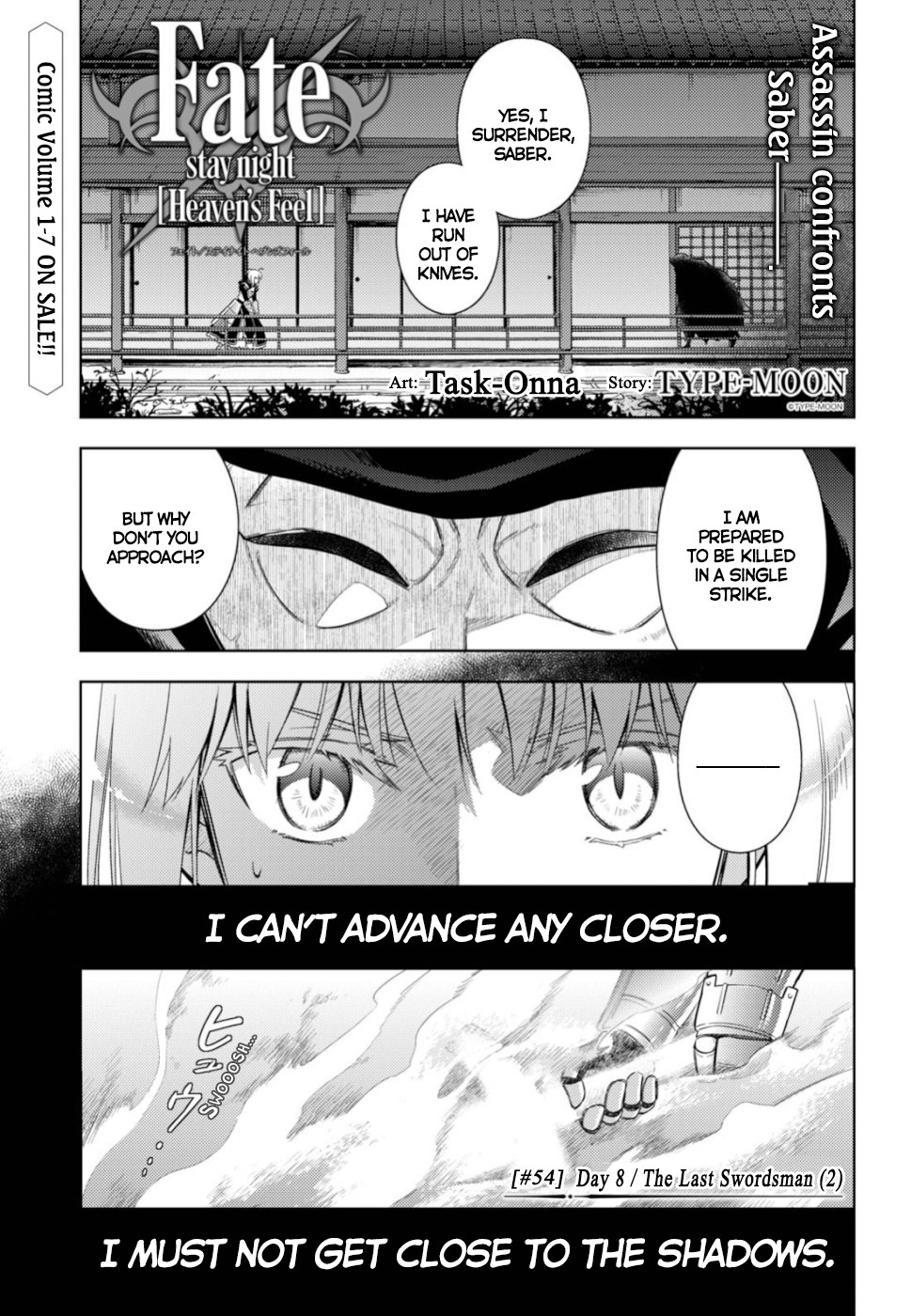 Fate/Stay Night - Heaven's Feel Chapter 54 page 1 - Chapter 54: Day 8 / The Last Swordsman (2)