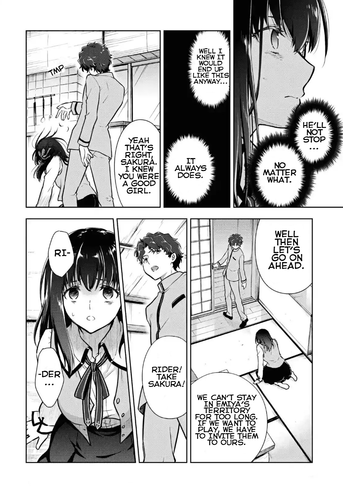 Fate/Stay Night - Heaven's Feel Chapter 64 page 4 - Chapter 64: Day 9 / Rin's Questions and Answers (5)