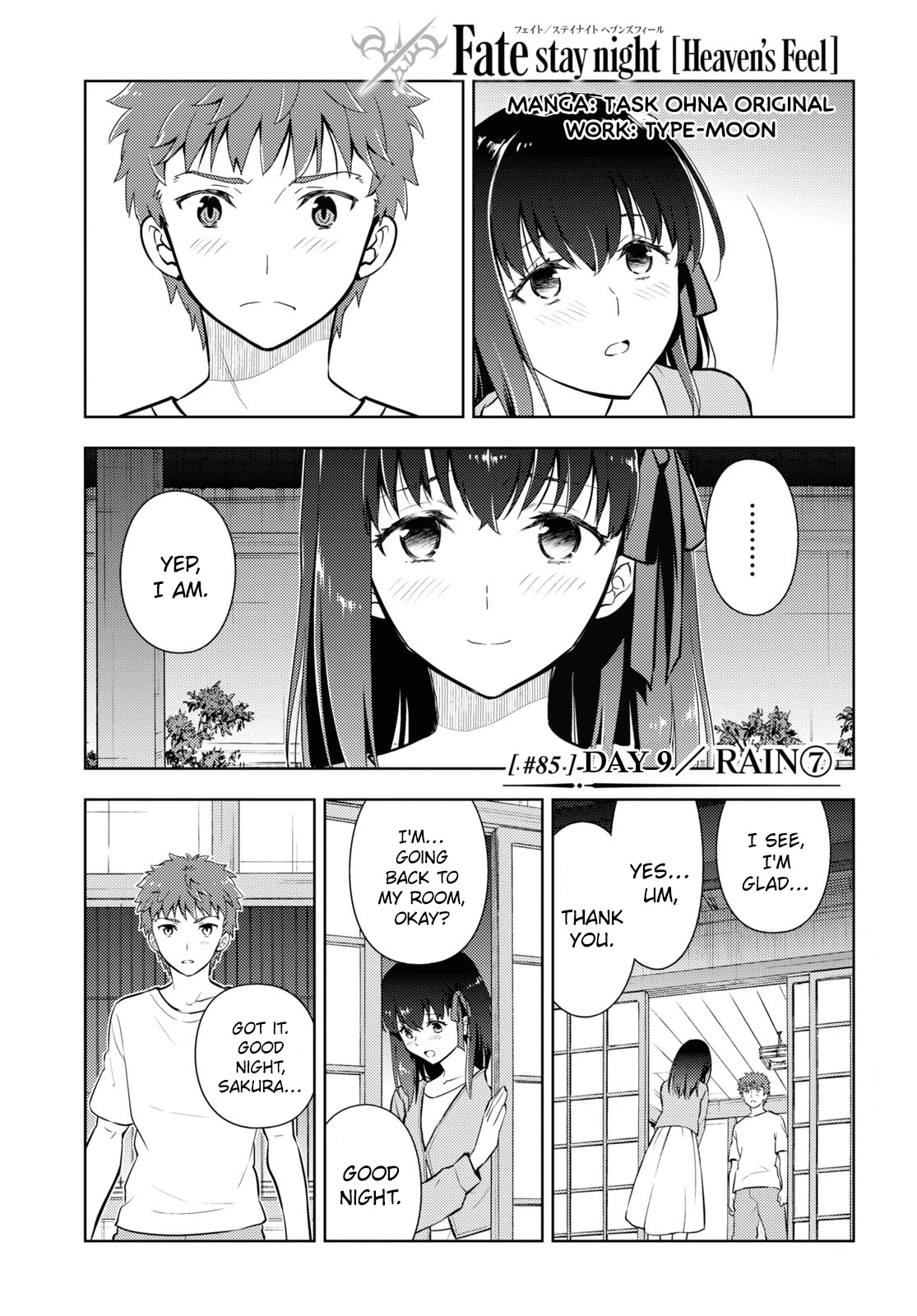 Fate/Stay Night - Heaven's Feel Chapter 85 page 1 - Chapter 85: Day 9 / Rain (7)