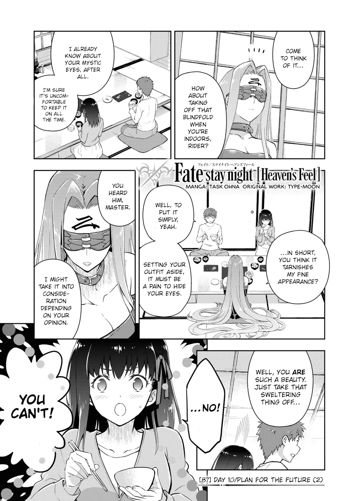 Fate/Stay Night - Heaven's Feel Chapter 87 page 1 - Chapter 87: Day 10 / Plan for the Future (2)