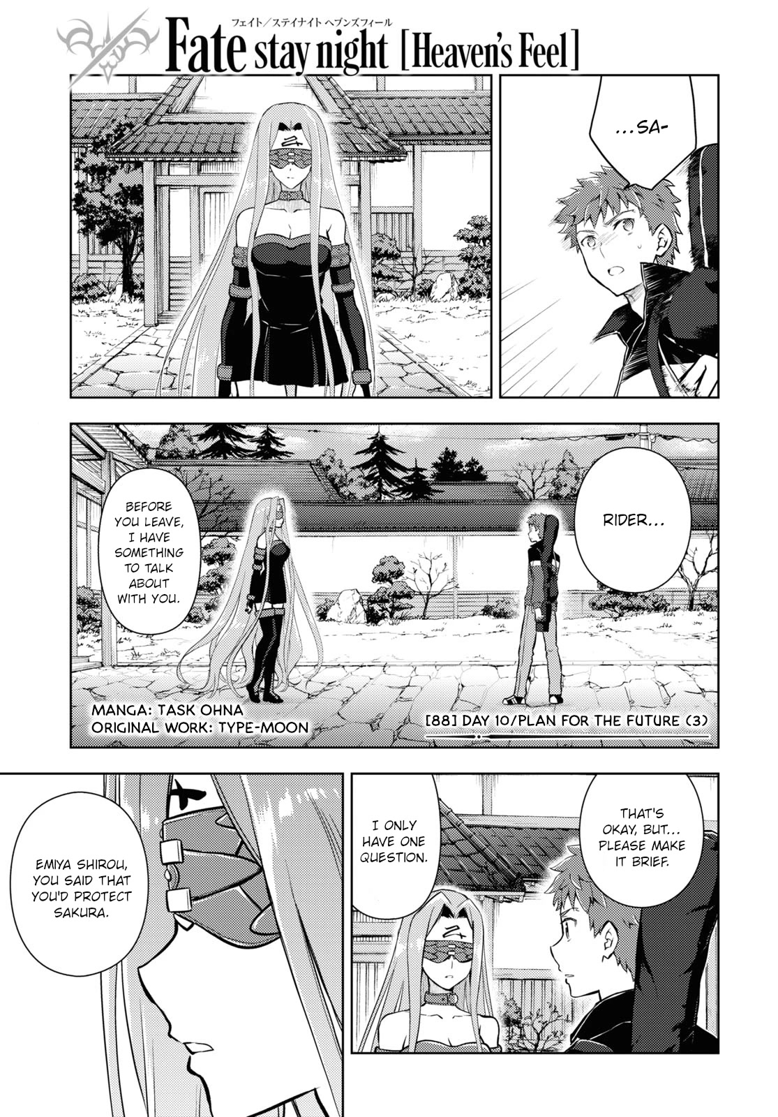Fate/Stay Night - Heaven's Feel Chapter 88 page 1 - Chapter 88: Day 10 / Plan for the Future (3)