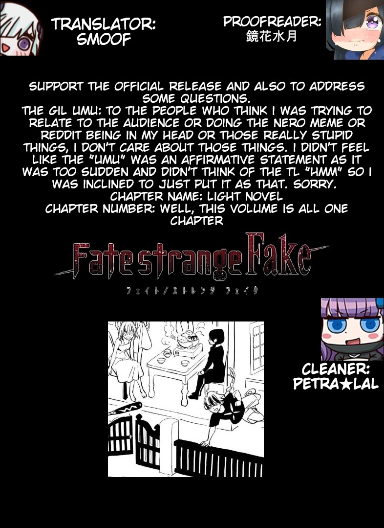 Fate/Strange Fake Chapter 12.6 page 1 - Chapter 12.6: The Shadow in the Park - Part 1