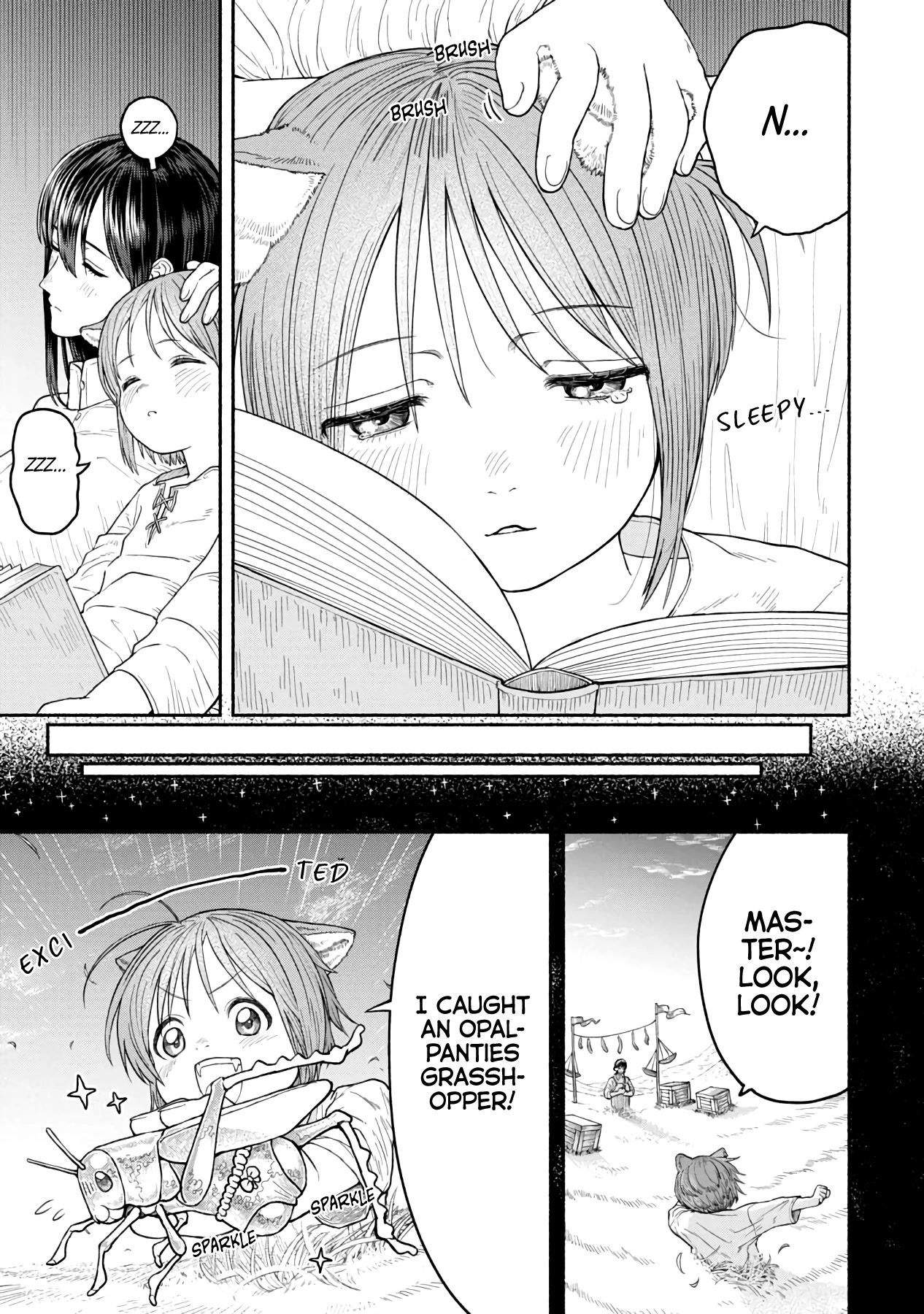 Female Knight and the Kemonomimi Child Chapter 4 page 5 - Chapter 4: Grasshopper Book