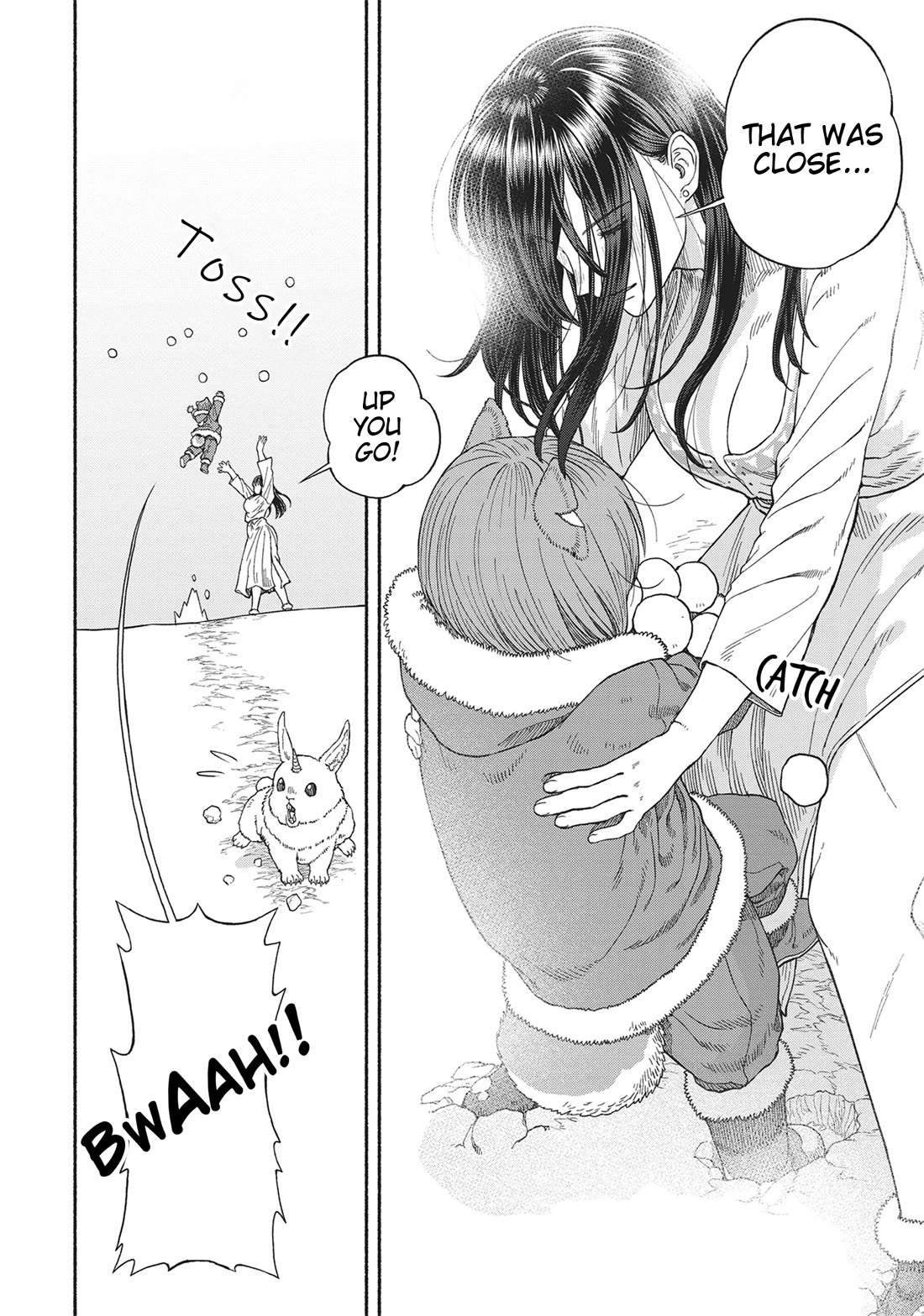 Female Knight and the Kemonomimi Child Chapter 80.1 page 3 - Chapter 80.1: Snowball Fight