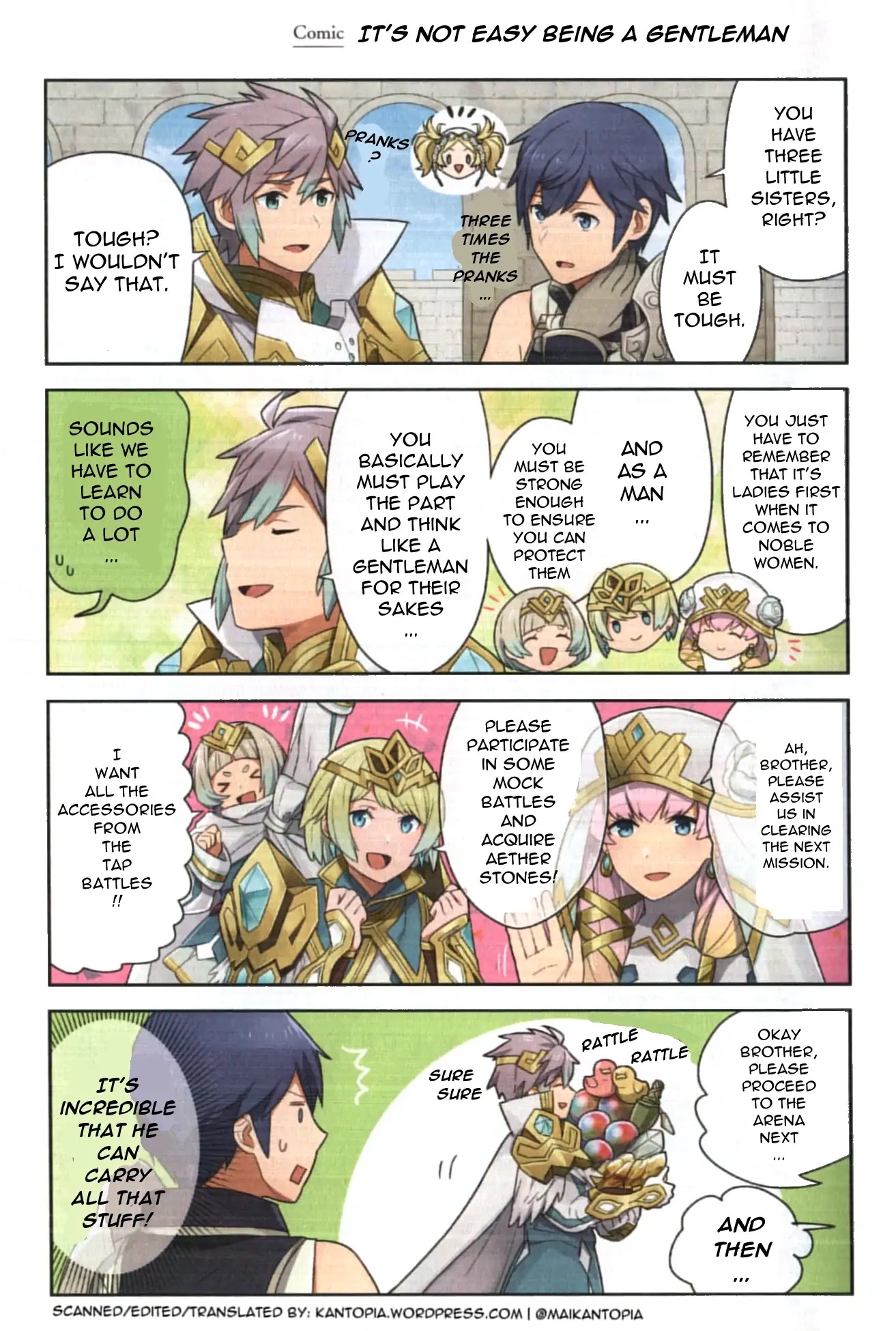 Fire Emblem Heroes Daily Lives of the Heroes Chapter 0.11 page 1 - Chapter 0.11: Character comic: Hrid - It's not easy being a gentleman
