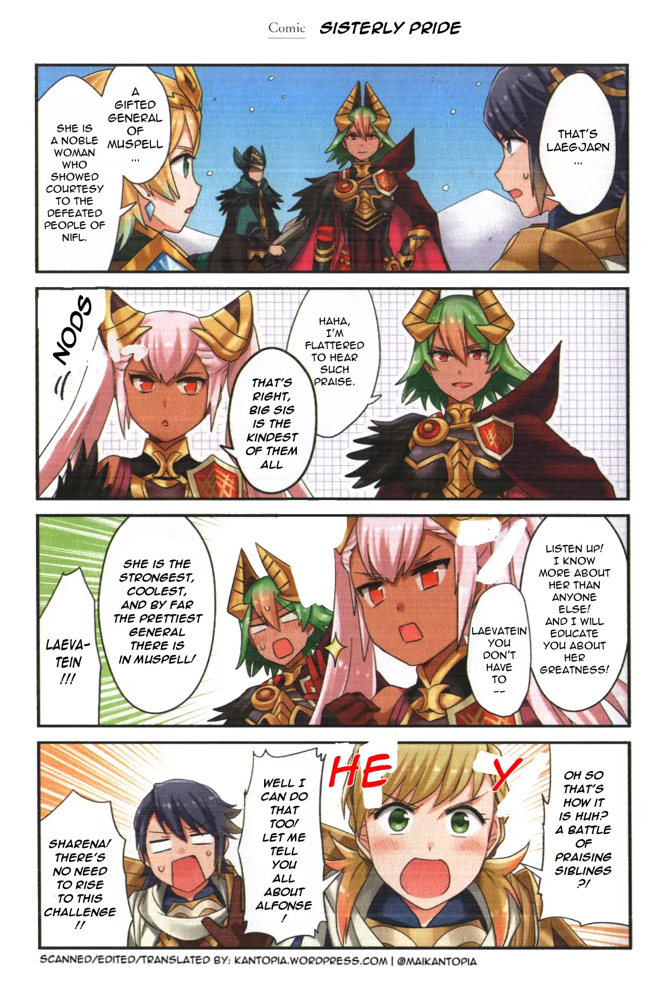 Fire Emblem Heroes Daily Lives of the Heroes Chapter 0.14 page 1 - Chapter 0.14: Character comic: Laegjarn - Sisterly pride