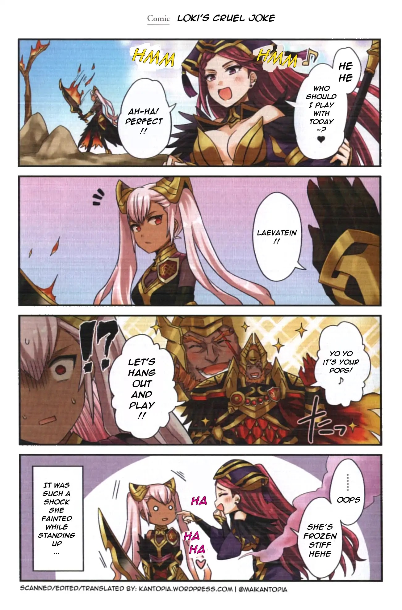 Fire Emblem Heroes Daily Lives of the Heroes Chapter 0.15 page 1 - Chapter 0.15: Character comic: Loki - Loki's cruel joke