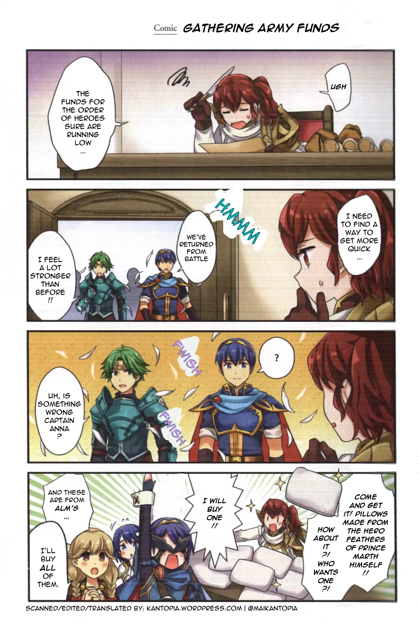 Fire Emblem Heroes Daily Lives of the Heroes Chapter 0.4 page 1 - Chapter 0.04: Character comic: Anna - Gathering Army Funds