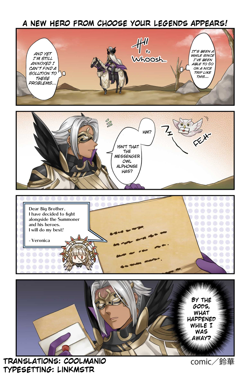 Fire Emblem Heroes Daily Lives of the Heroes Chapter 39 page 1 - Chapter 39: A New Hero From Choose Your Legends Appears!