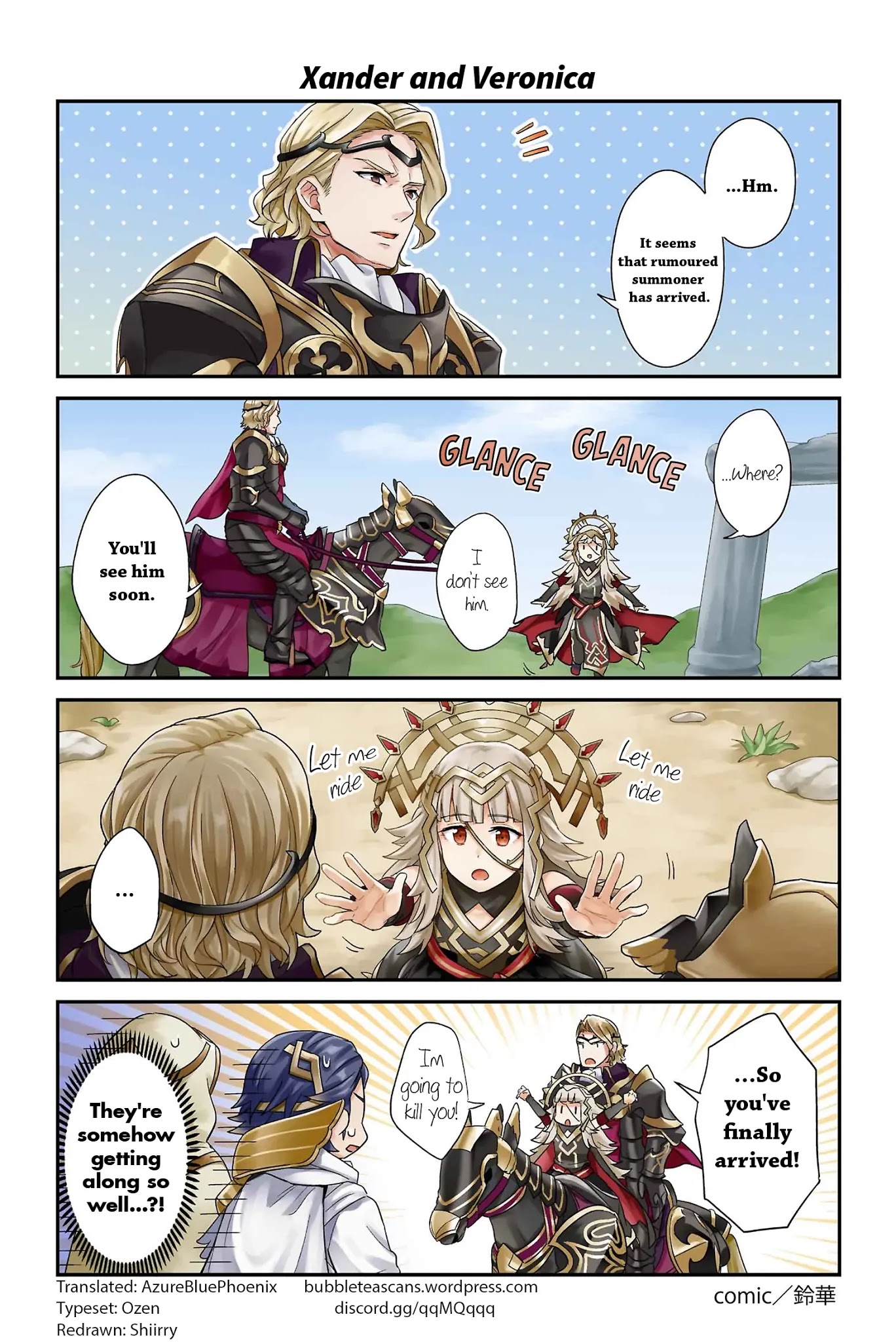 Fire Emblem Heroes Daily Lives of the Heroes Chapter 4 page 1 - Chapter 4: Xander and Veronica
