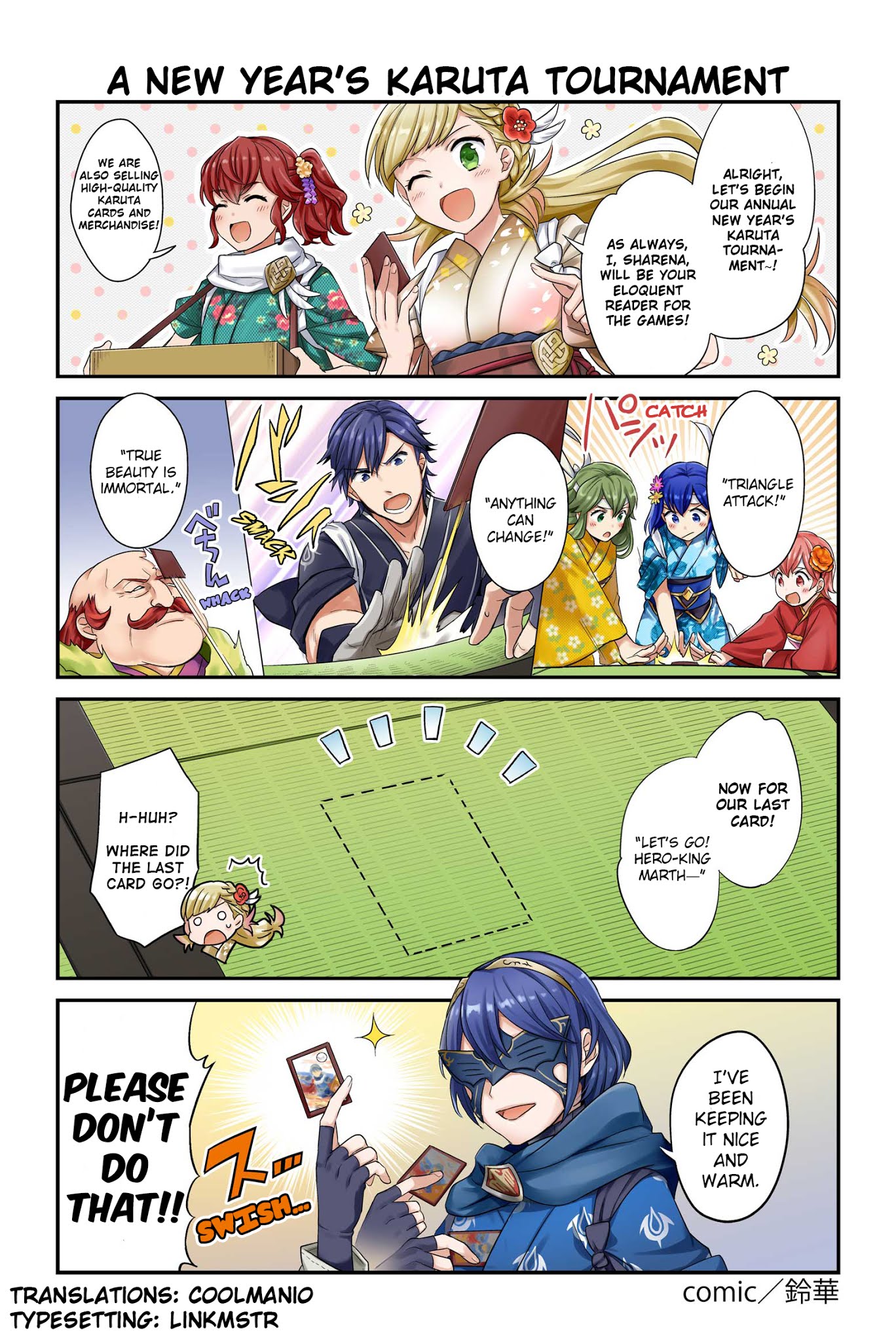 Fire Emblem Heroes Daily Lives of the Heroes Chapter 58 page 1 - Chapter 58: A New Year's Karuta Tournament