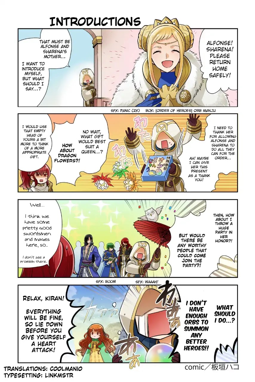 Fire Emblem Heroes Daily Lives of the Heroes Chapter 76 page 1 - Chapter 76: Introductions