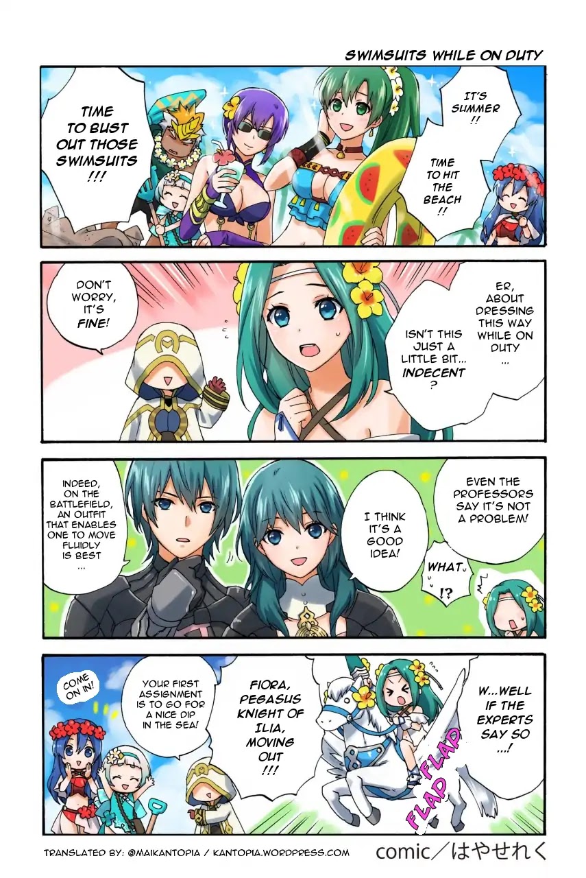 Fire Emblem Heroes Daily Lives of the Heroes Chapter 94 page 1 - Chapter 94: Swimsuits while on duty