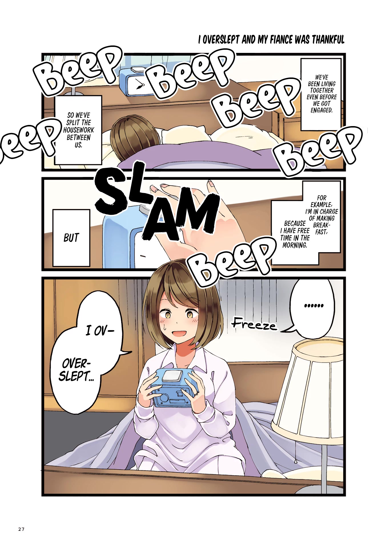 First Comes Love, Then Comes Marriage Chapter 1 page 1 - Chapter 1: I Overslept and My Fiance Was Thankful