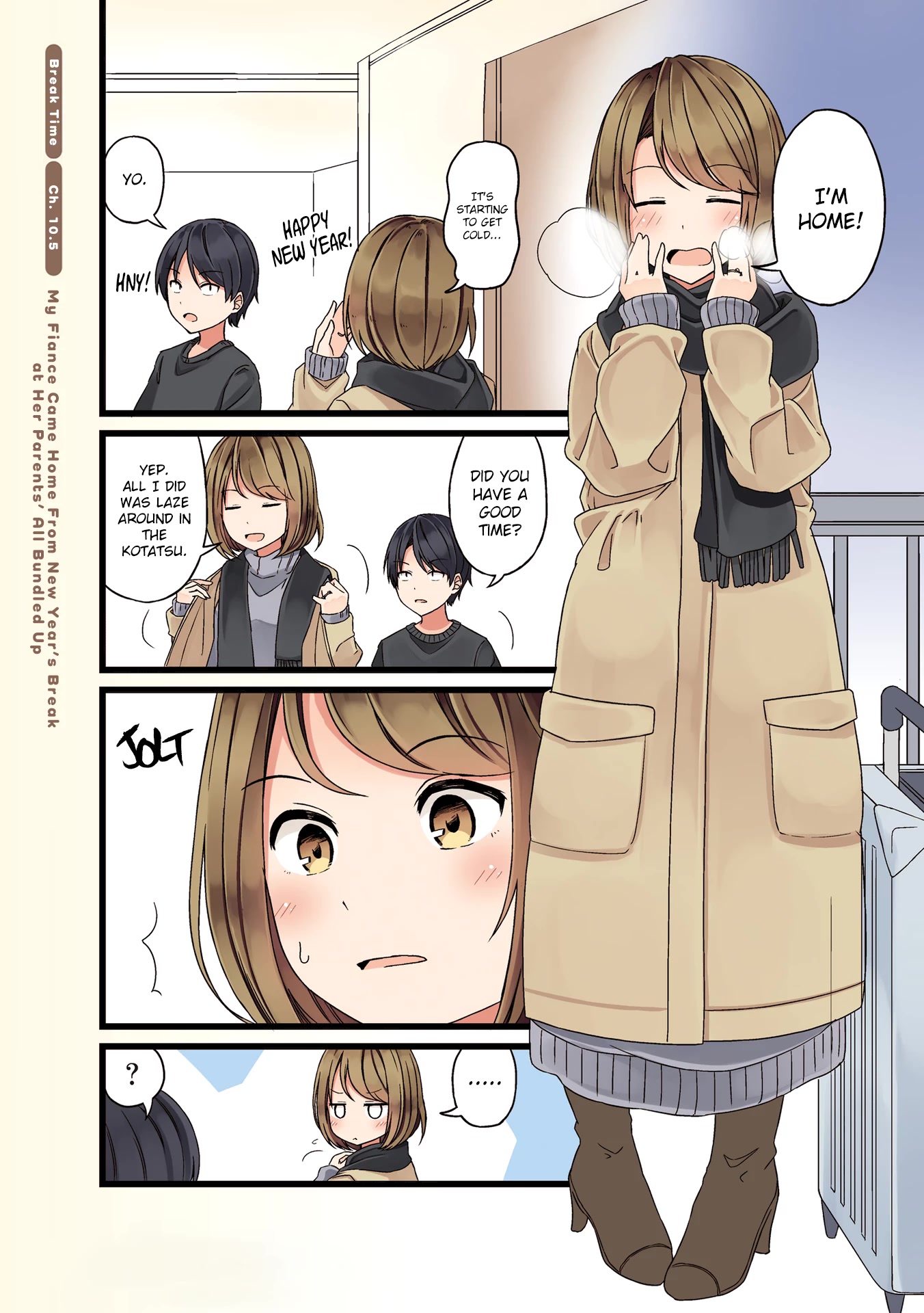 First Comes Love, Then Comes Marriage Chapter 10.5 page 1 - Chapter 10.5: My Fiance Came Home From New Year's Break At Her Parents' All Bundled Up