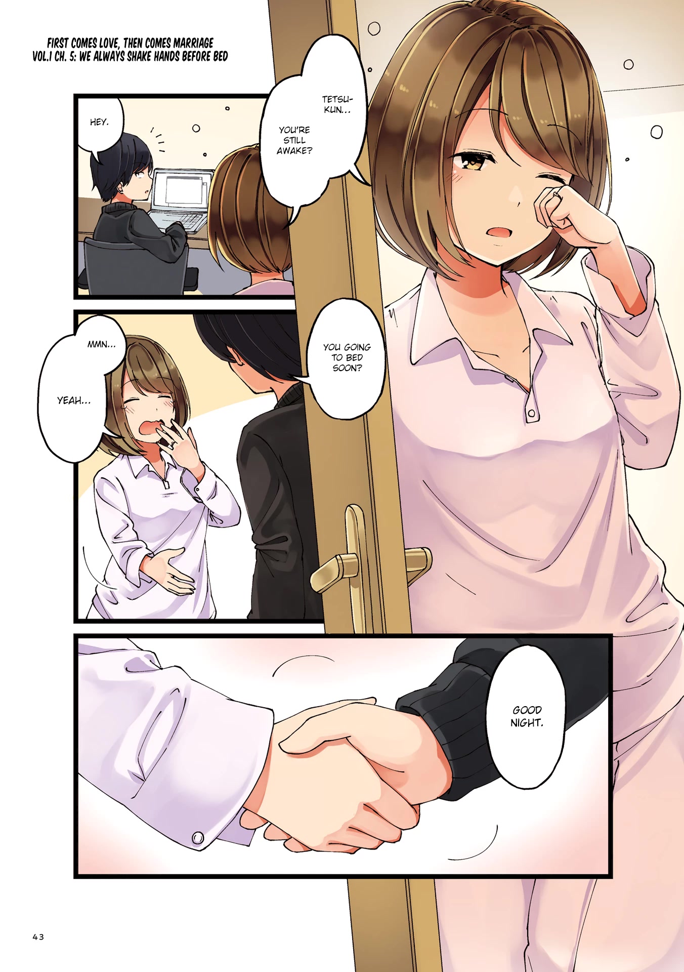 First Comes Love, Then Comes Marriage Chapter 5 page 1 - Chapter 5: We Always Shake Hands Before Bed