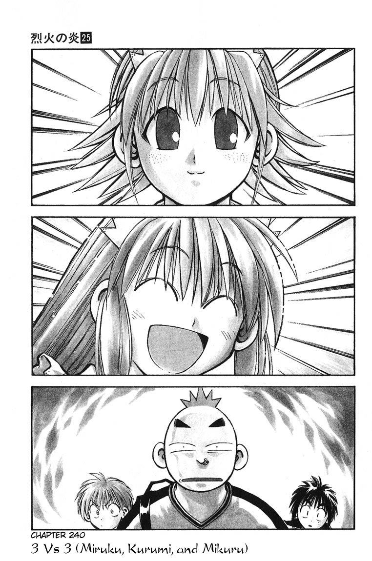 Flame of Recca Chapter 240 page 1 - Chapter 240: 3 Vs 3 (Miruku, Kurumi, and Mikuru)