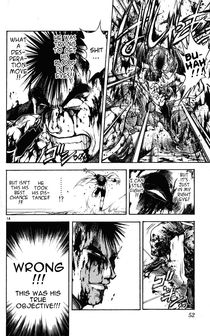 Flame of Recca Chapter 281 page 14 - Chapter 281: -Final Battle- 1st Fight/Domon VS Hiruko (2) Bloodshed Battle