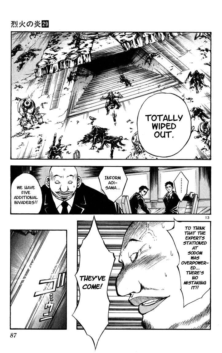 Flame of Recca Chapter 283 page 13 - Chapter 283: -Final Battle- 1st Fight/Domon VS Hiruko (4) Iron Body, Steel Will