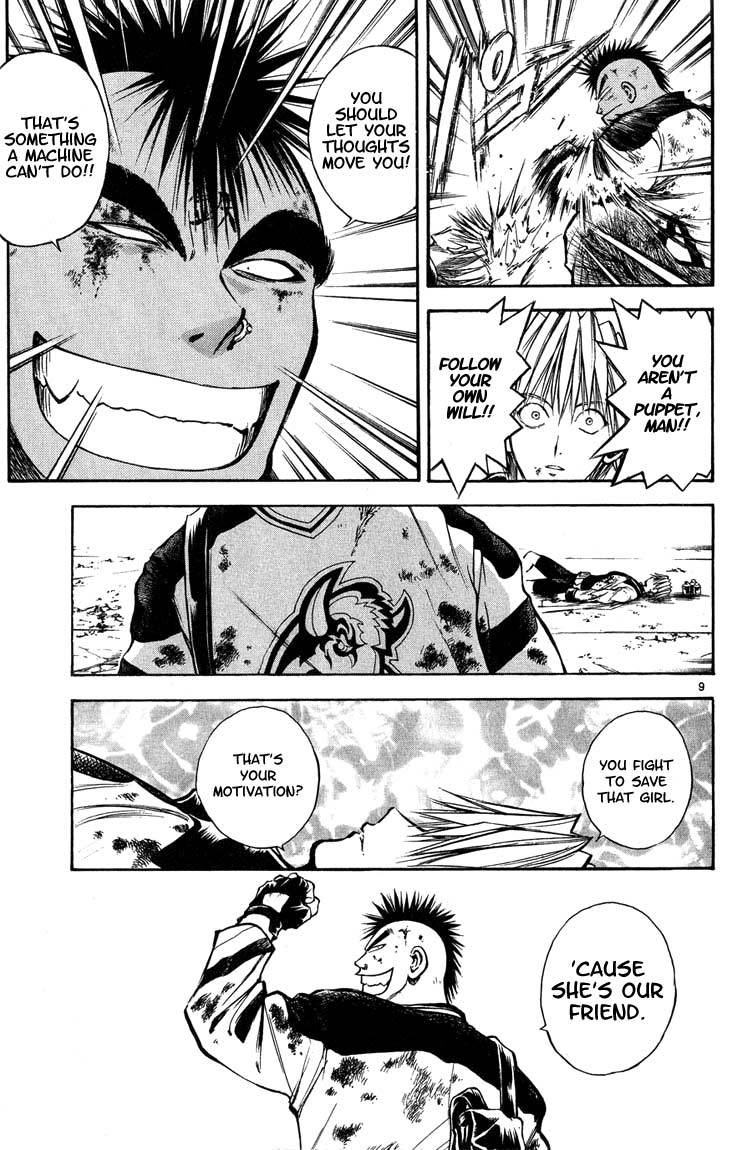 Flame of Recca Chapter 283 page 9 - Chapter 283: -Final Battle- 1st Fight/Domon VS Hiruko (4) Iron Body, Steel Will