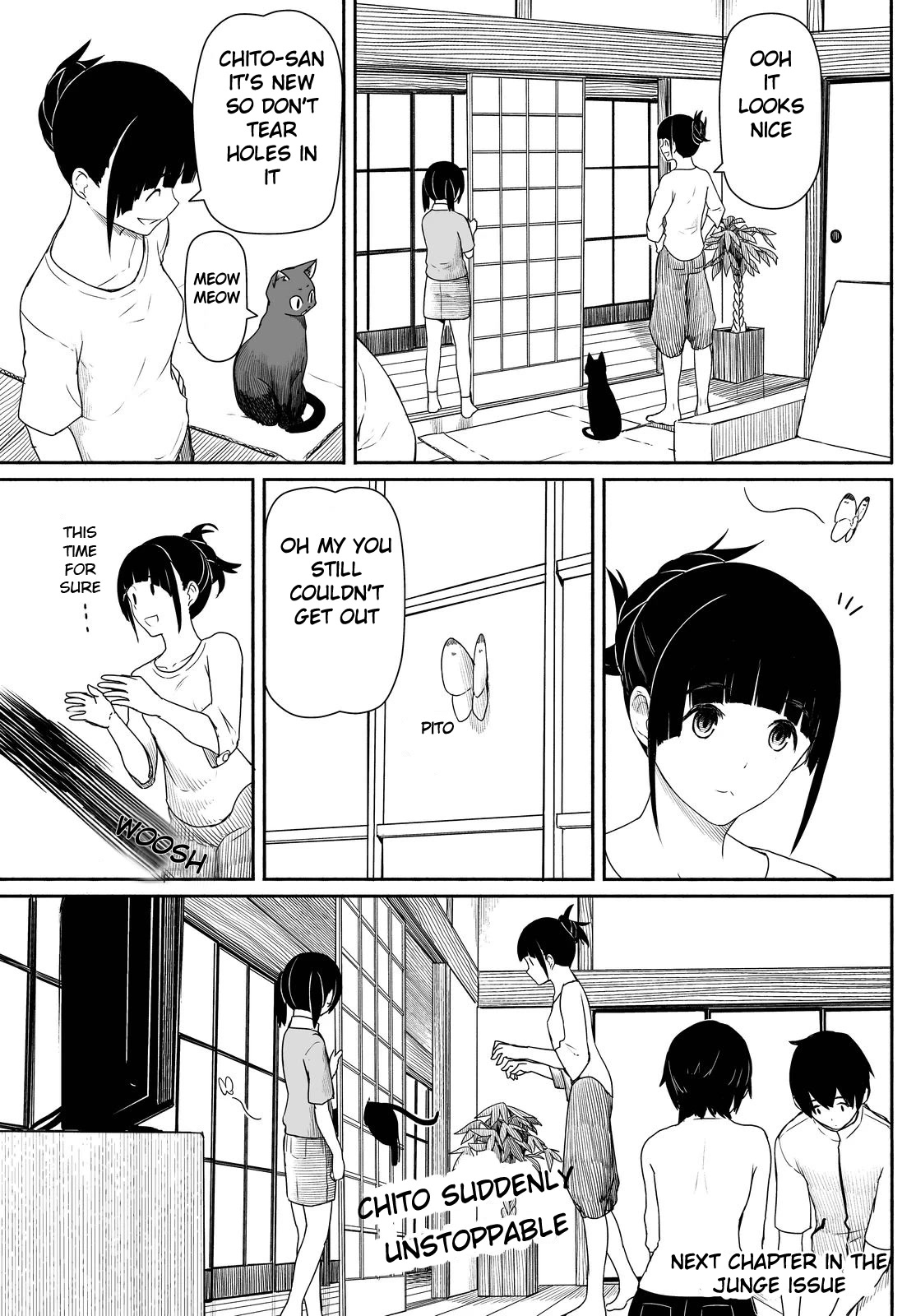 Flying Witch (ISHIZUKA Chihiro) Chapter 25 page 22 - Chapter 25: The paper walls have cats and butterflies