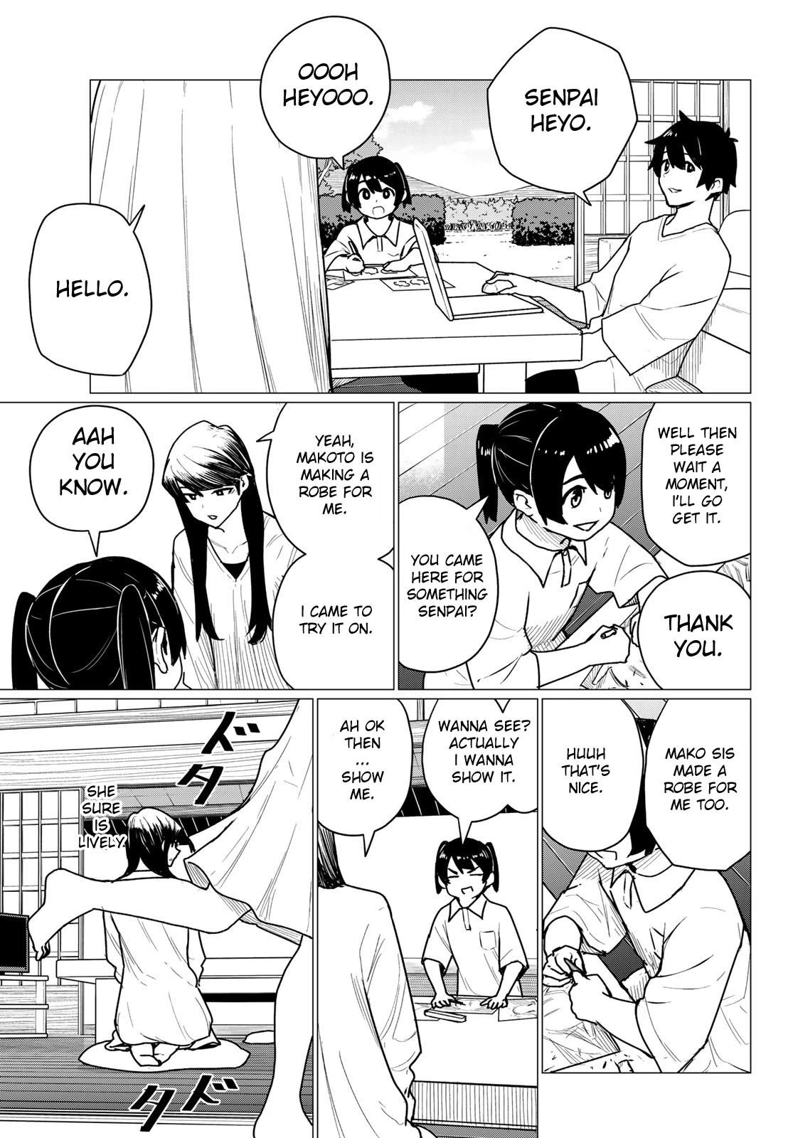 Flying Witch (ISHIZUKA Chihiro) Chapter 71 page 3 - Chapter 71: Senpai, robes, picture book, typhoon