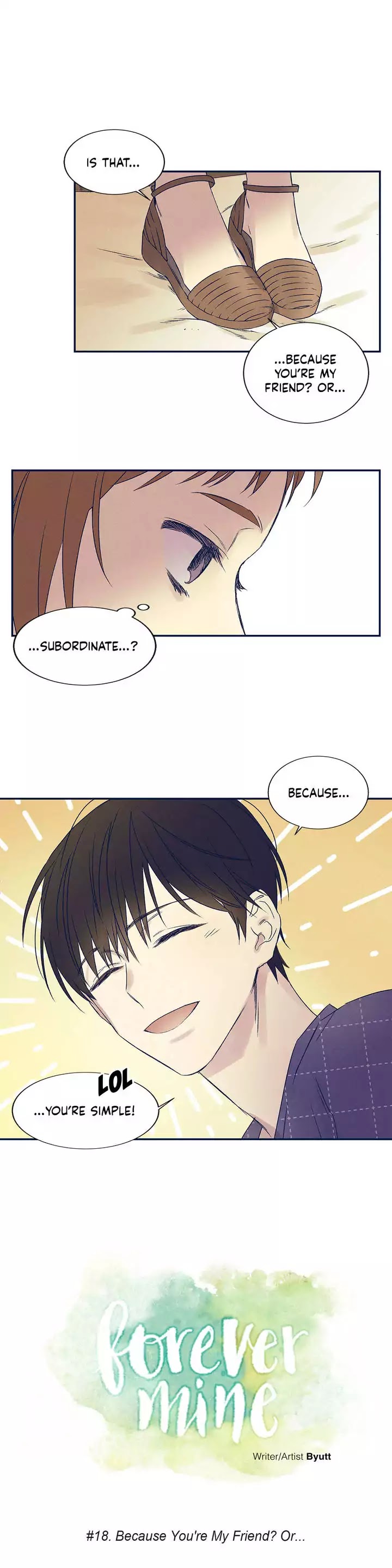 Forever Mine Chapter 18 page 5 - Chapter 18: Because you're my friend? Or...