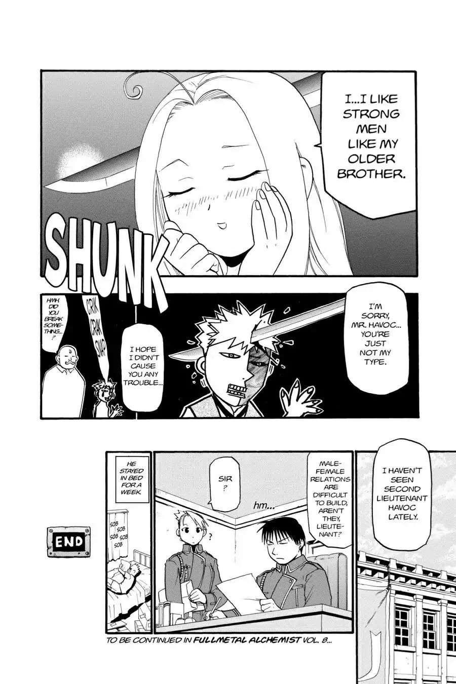 FullMetal Alchemist Chapter 29.5 page 8 - Vol.7 Slide Story: The Second Lieutenant Goes To Battle!