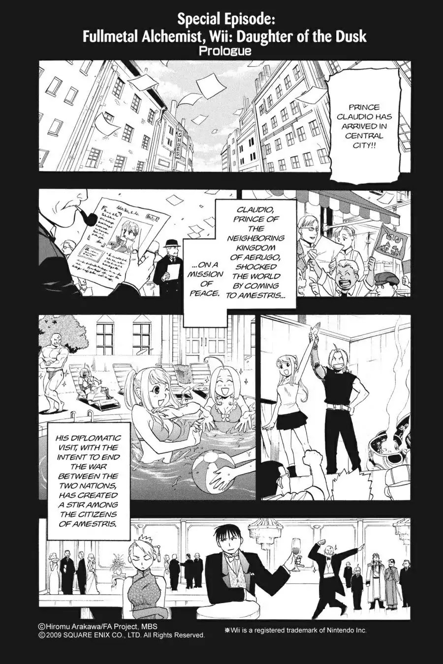 FullMetal Alchemist Chapter 99.5 page 1 - Vol.24 Special Episode: Fullmetal Alchemist, Wii: Daughter of the Dusk