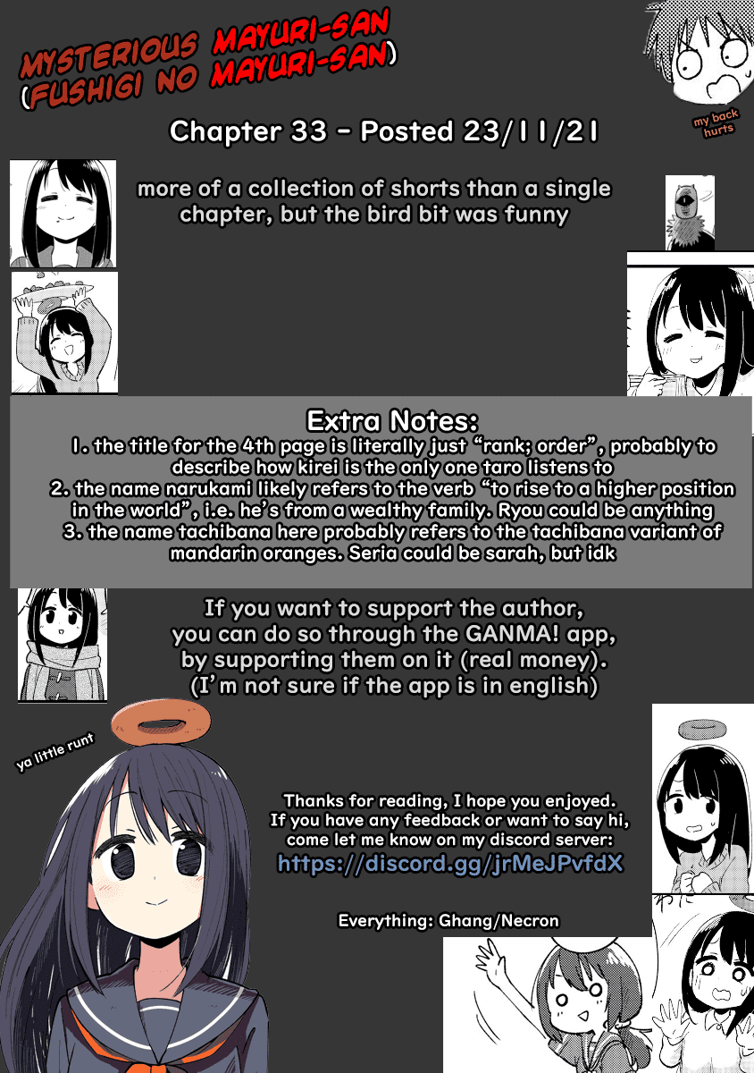 Fushigi no Mayuri-san Chapter 33 page 5 - Chapter 33: Narukami Ryou / Tachibana Seira / That Reminds Me / Rank
