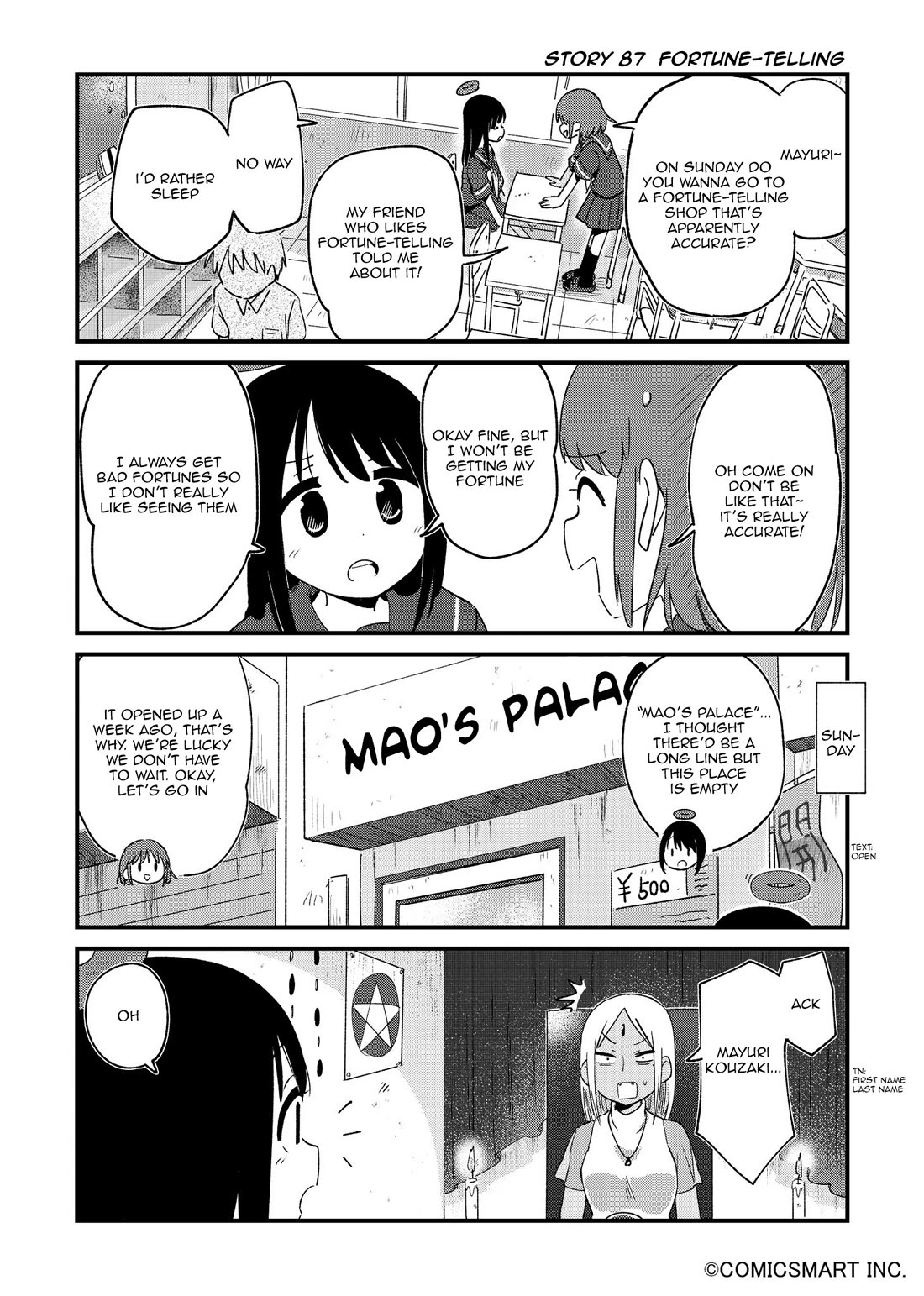 Fushigi no Mayuri-san Chapter 87 page 1 - Chapter 87: Fortune-telling