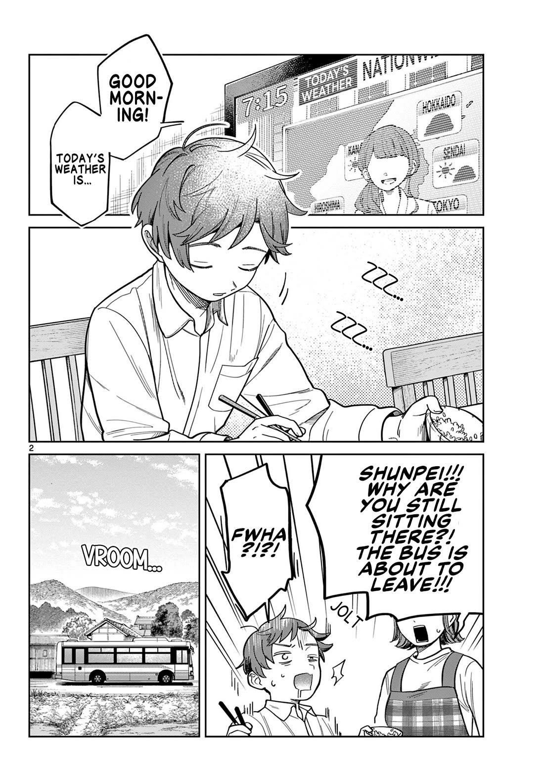 Futari Bus Chapter 2 page 2 - Chapter 2: Overslept