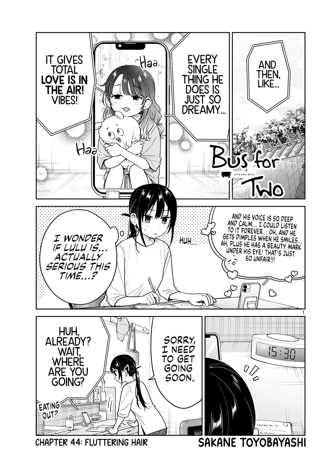 Futari Bus Chapter 44 page 1 - Chapter 44: Fluttering Hair
