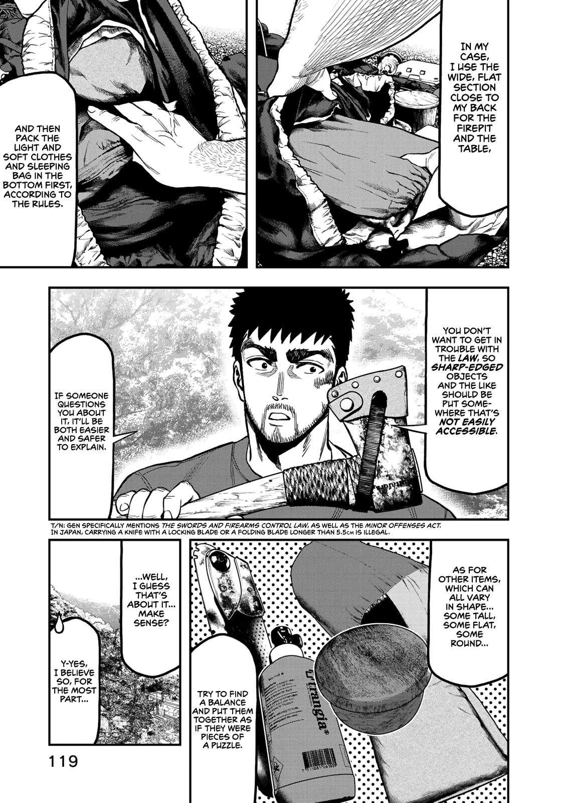 Futari Solo Camp Chapter 24 page 13 - Chapter 24: For God's sake, use your gear properly!