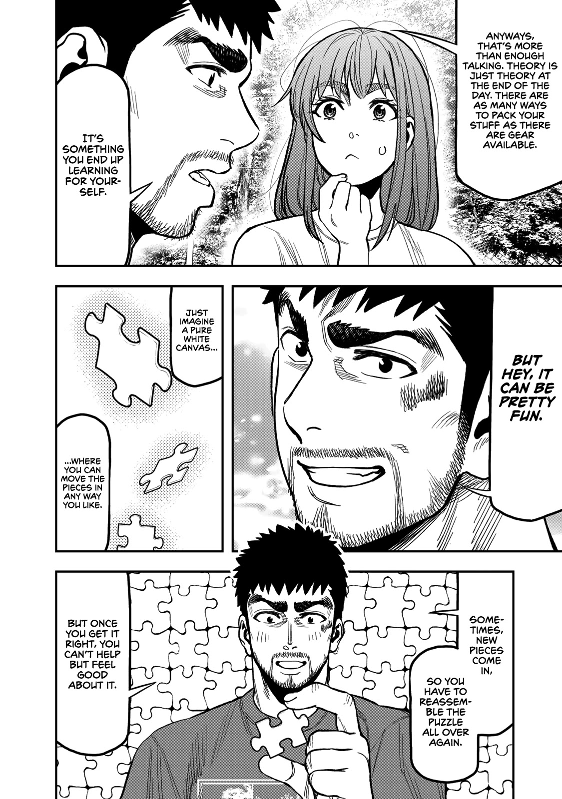 Futari Solo Camp Chapter 24 page 14 - Chapter 24: For God's sake, use your gear properly!