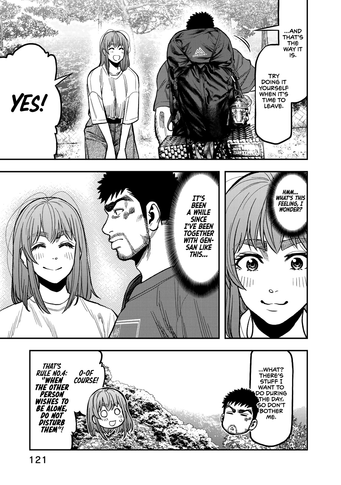Futari Solo Camp Chapter 24 page 15 - Chapter 24: For God's sake, use your gear properly!