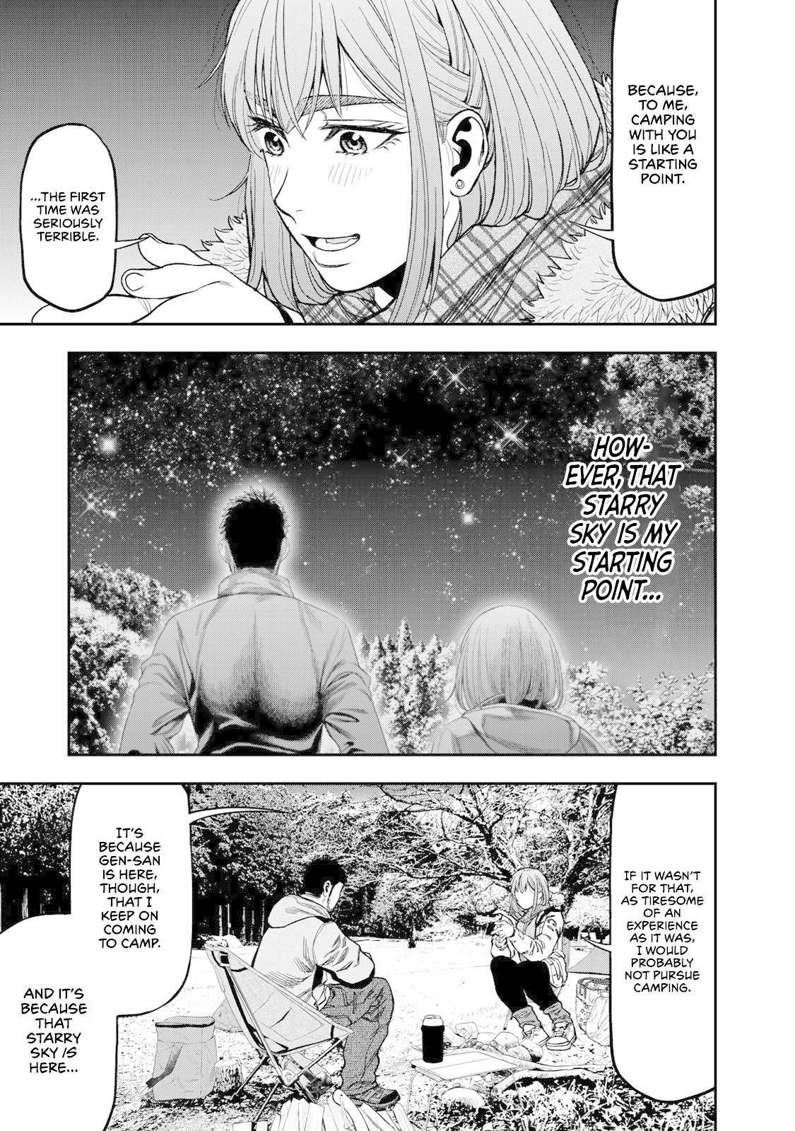 Futari Solo Camp Chapter 9 page 21 - Chapter 9: Skewer Festival
