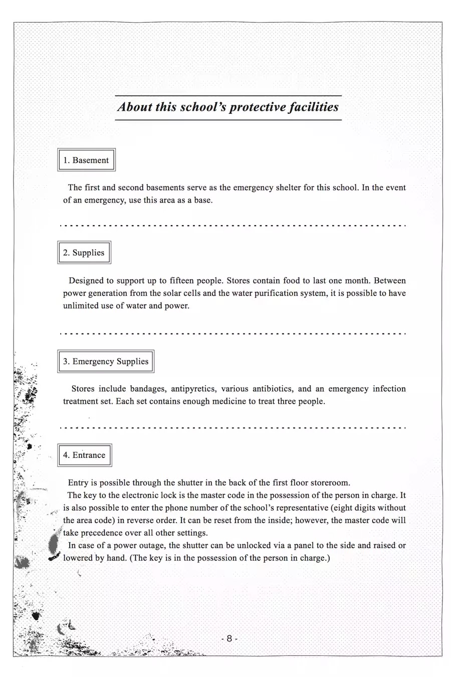 Gakkou Gurashi! Chapter 18.5 page 3 - Vol.3 Staff Emergency Evacuation Manual