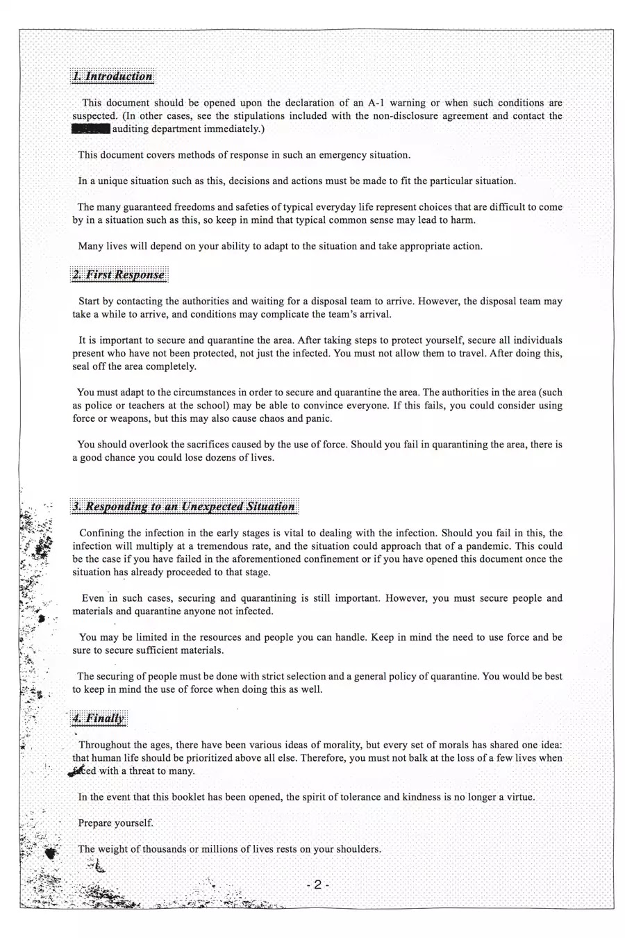 Gakkou Gurashi! Chapter 18.5 page 9 - Vol.3 Staff Emergency Evacuation Manual