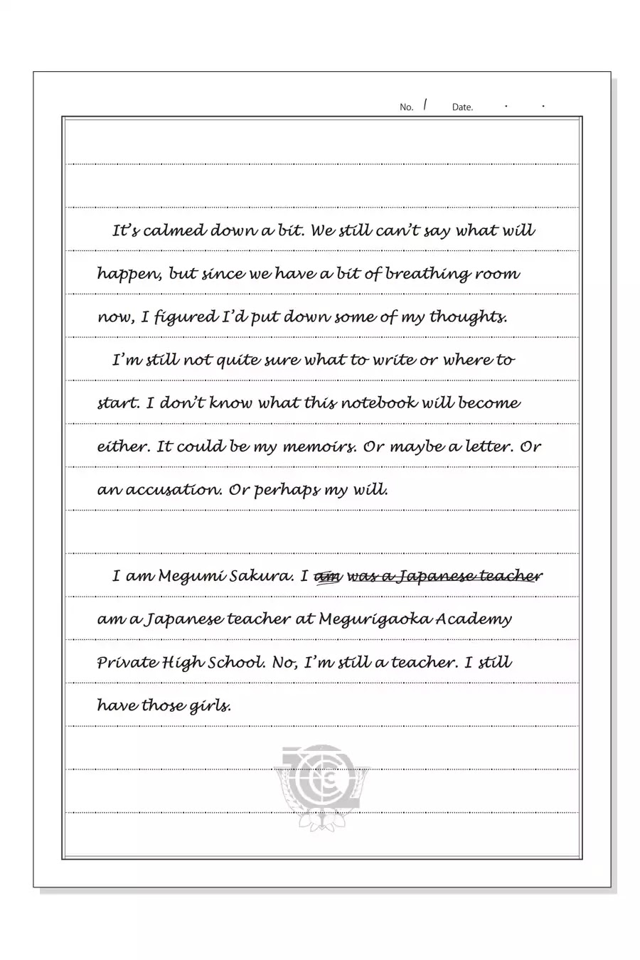 Gakkou Gurashi! Chapter 24.5 page 2 - Vol.4 Megumi Sakura's Notes