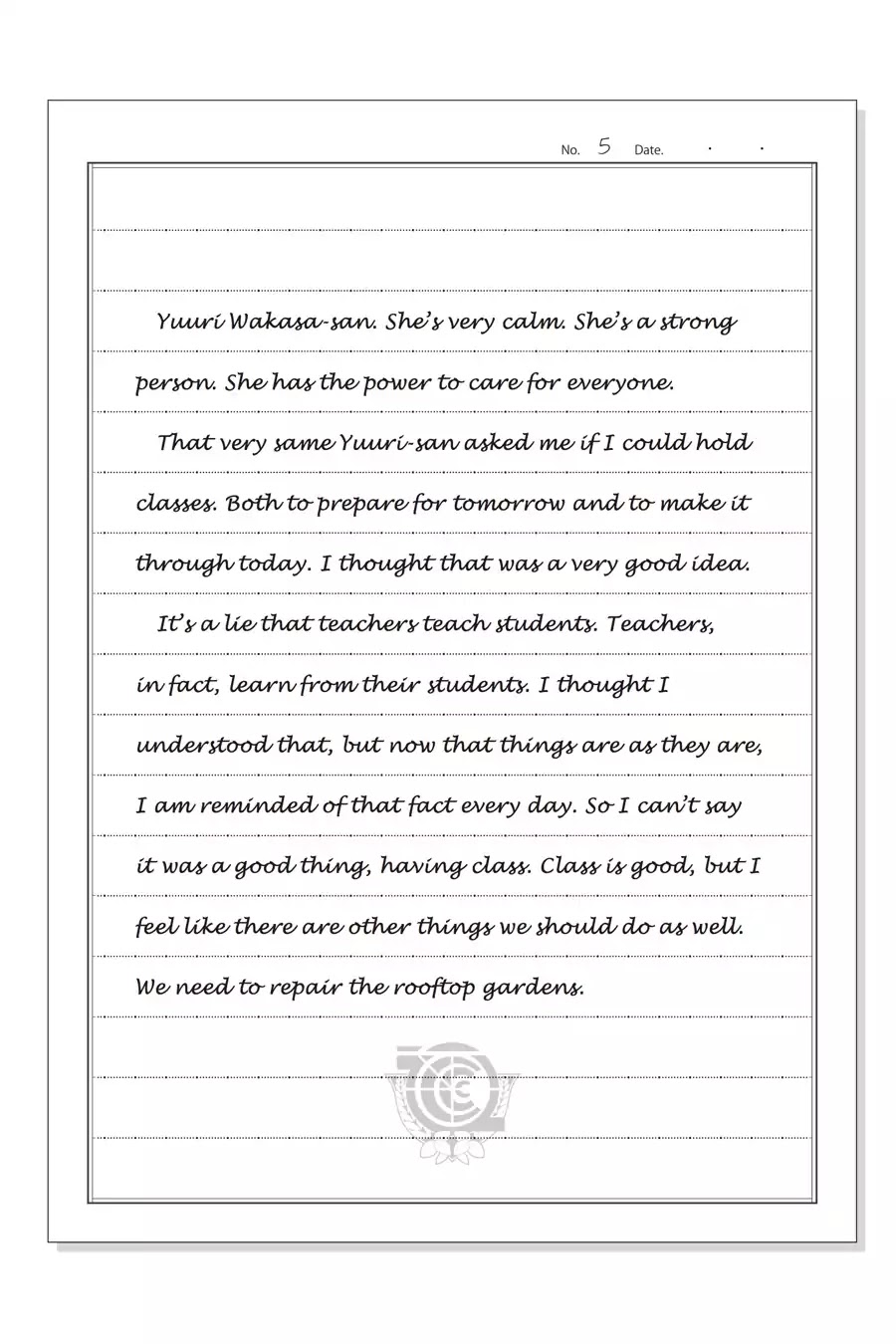 Gakkou Gurashi! Chapter 24.5 page 6 - Vol.4 Megumi Sakura's Notes