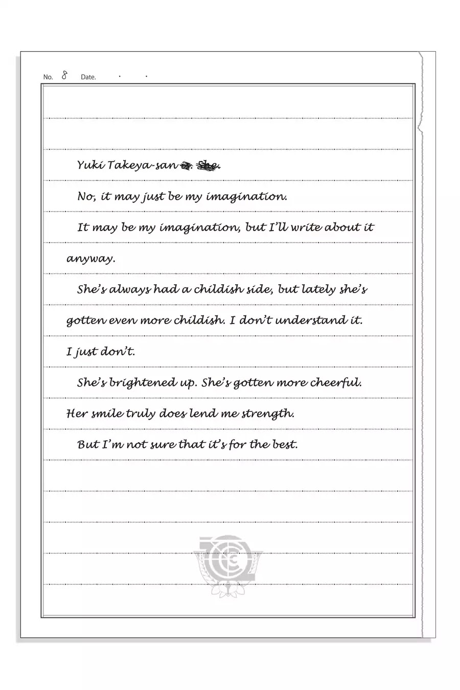 Gakkou Gurashi! Chapter 24.5 page 9 - Vol.4 Megumi Sakura's Notes