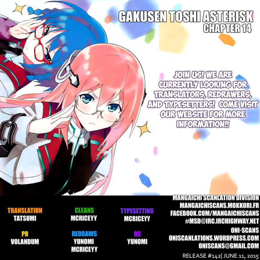 Gakusen Toshi Asterisk Chapter 14 page 1 - Chapter 14