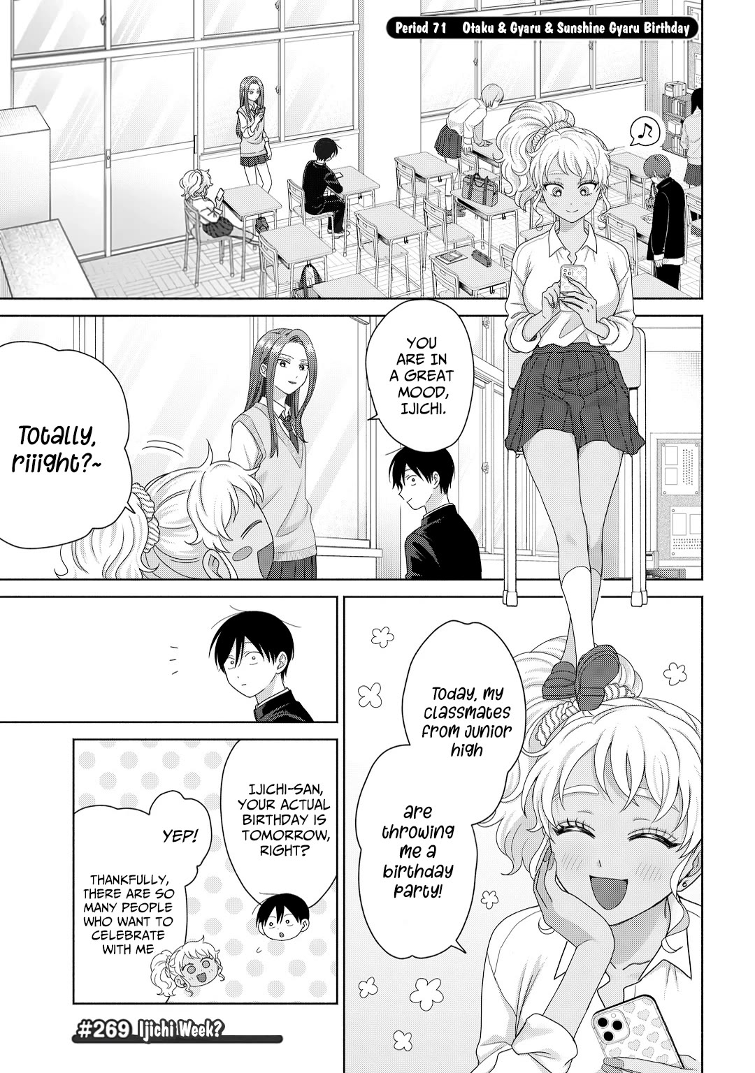Gal Can’t Be Kind to Otaku!? Chapter 71 page 1 - Chapter 71: Otaku & Gyaru & Sunshine Gyaru Birthday
