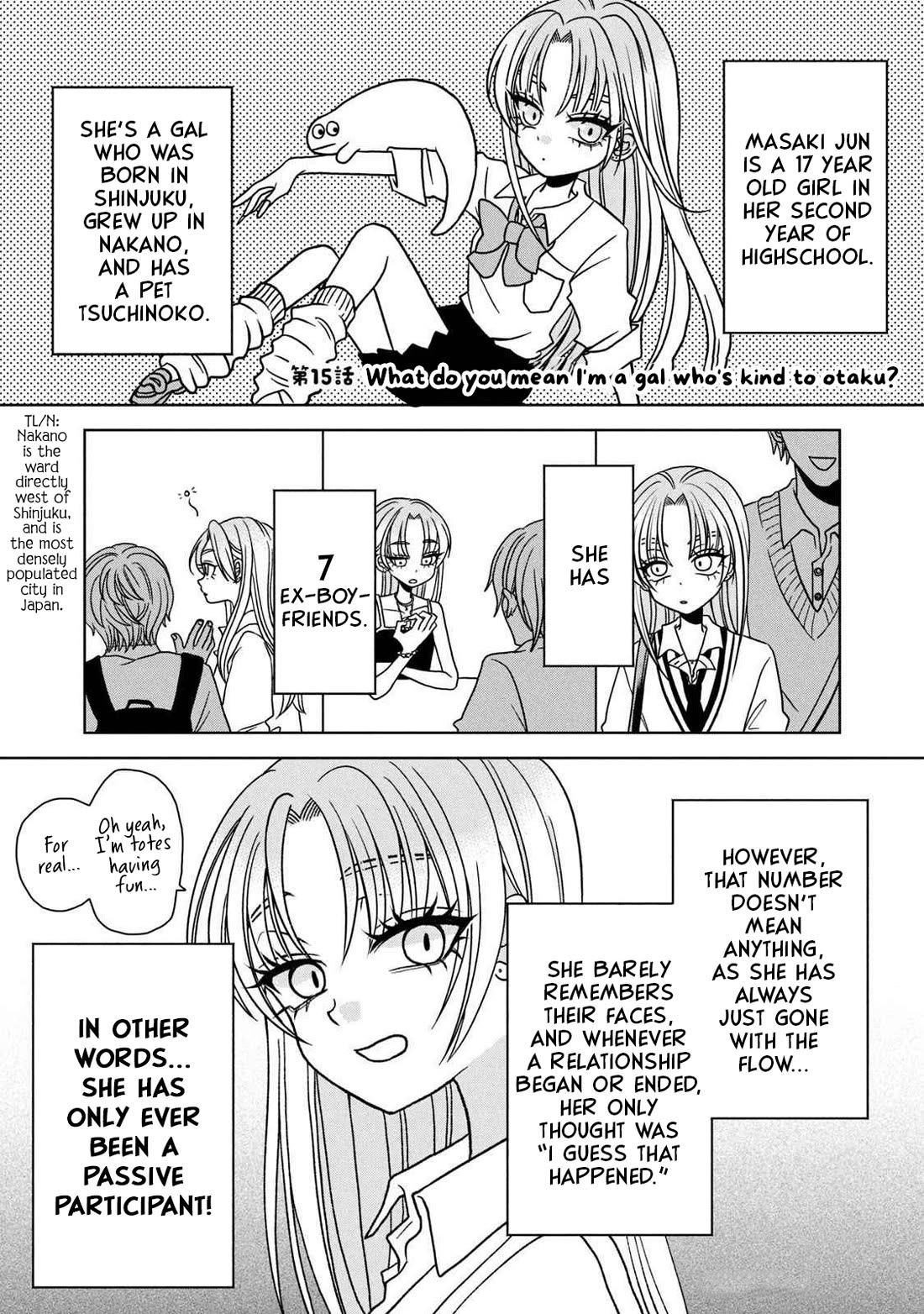 Gal & Tsuchinoko Chapter 15 page 1 - Chapter 15: What do you mean I'm a gal who's kind to otaku!?