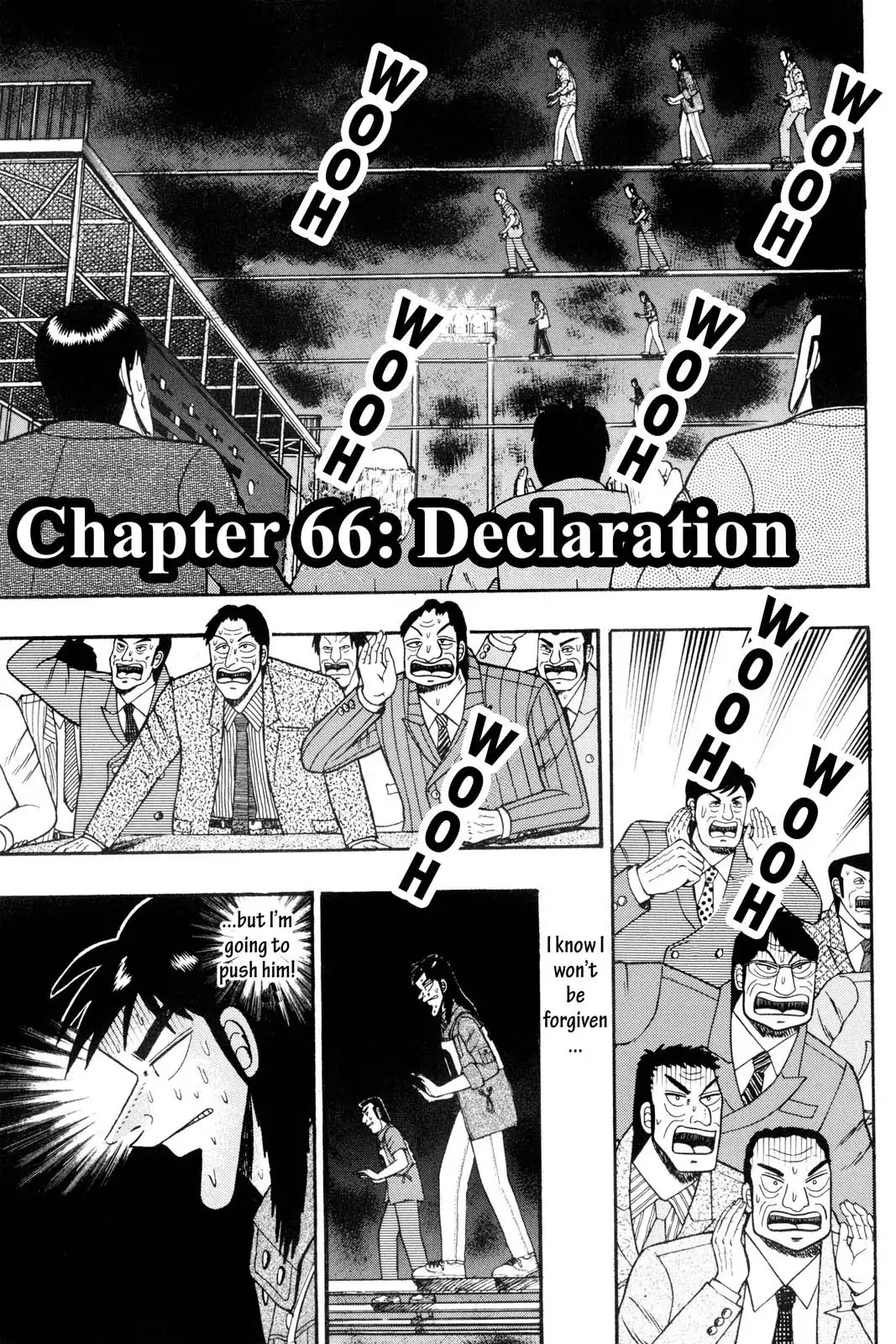 Gambling Apocalypse Kaiji - Kaiji Part 1 Chapter 66 page 1 - Chapter 66: Declaration