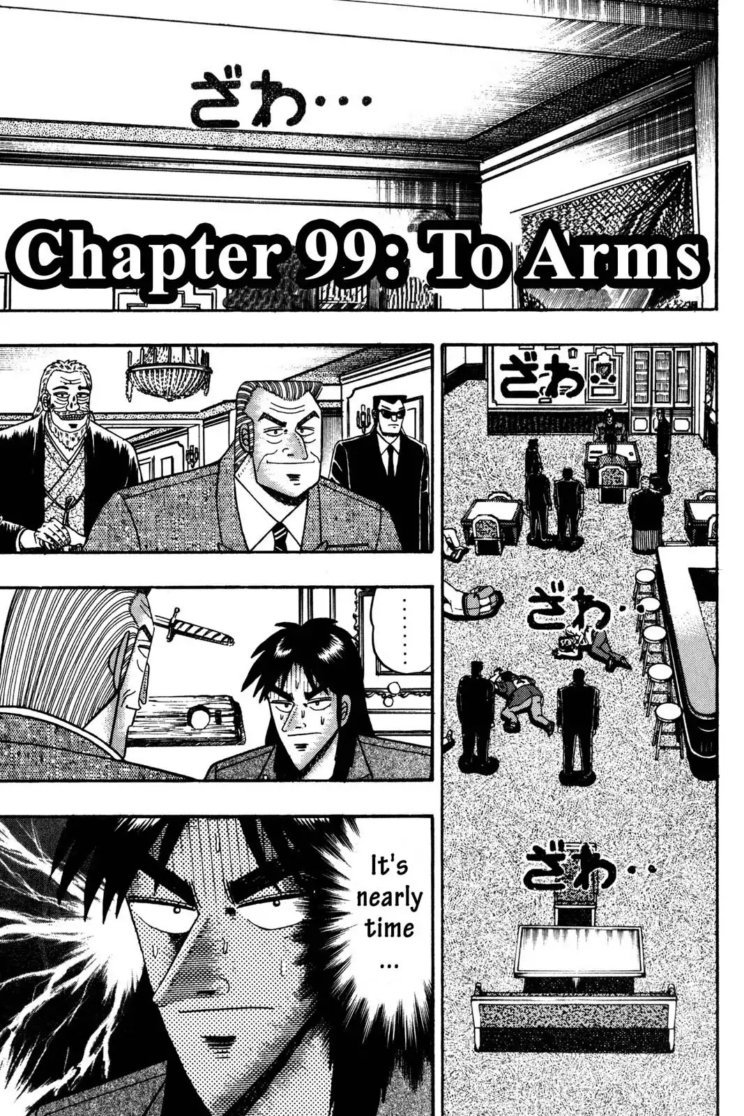 Gambling Apocalypse Kaiji - Kaiji Part 1 Chapter 99 page 1 - Chapter 99: To Arms