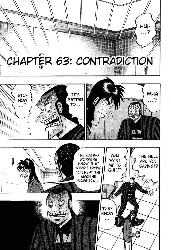 Gambling Heathen Kaiji - Kaiji Part 2 Chapter 63 page 1 - Chapter 63: Contradiction