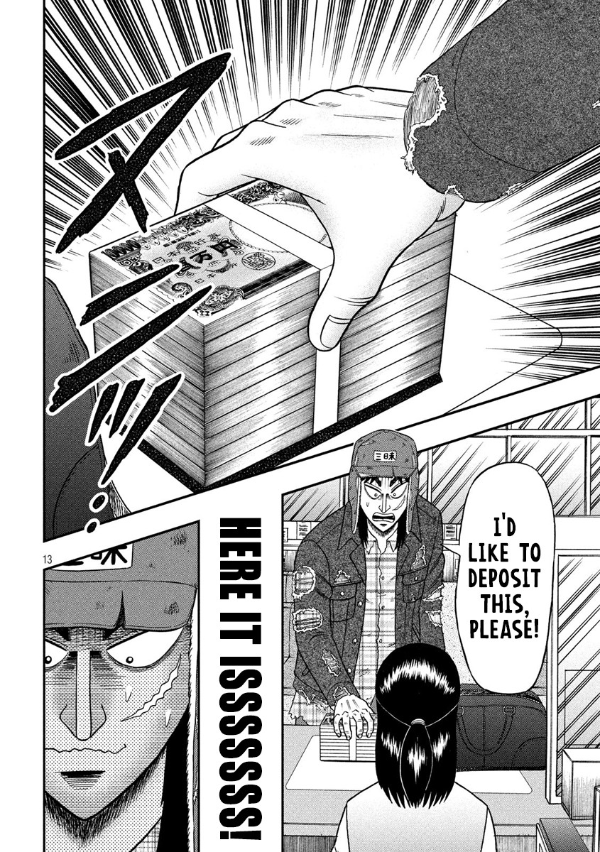 Gambling Outcast Kaiji: The 2.4 Billion Escape Arc - Kaiji Part 6 Chapter 322 page 13 - Chapter 322: Teller Window